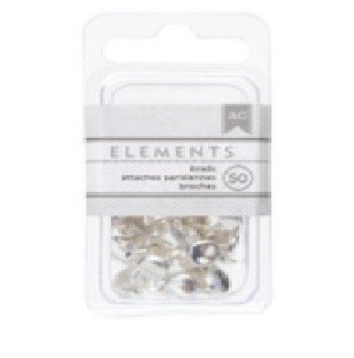 MINI TACHUELAS O BRADS PLATEADOS (100PZ)