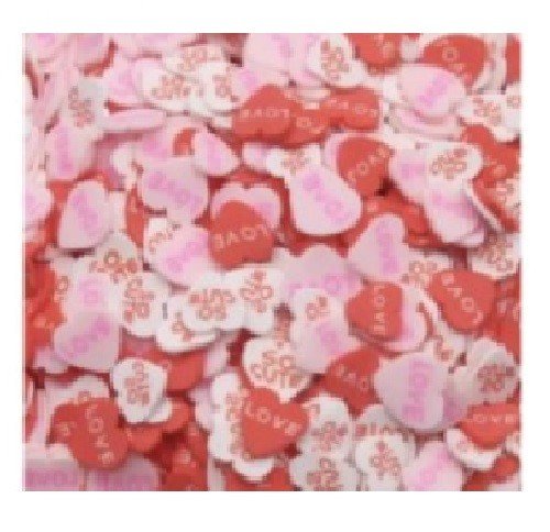 CONFETTI DE CORAZONES ROJO Y ROSADO 14OZ