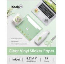 VINYL ADHESIVO TRANSPARENTE RESISTENTE AL AGUA (15 HOJAS) KOALA