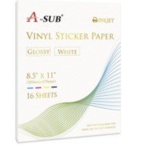 A-SUB VINYL ADHESIVO BRILLANTE RESISTENTE AL AGUA PARA BOTELLAS (16 HOJAS)