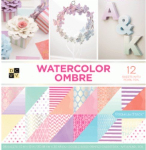 BLOCK ESTAMPADO WATERCOLOR OMBRE 12"X12" (36 HOJAS)