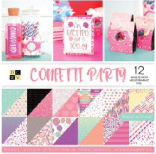 BLOCK ESTAMPADO CONFETTI PARTY 12"X12" (36 HOJAS)
