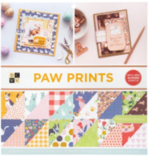 BLOCK ESTAMPADO PAW PRINTS 12"X12" (36 HOJAS)