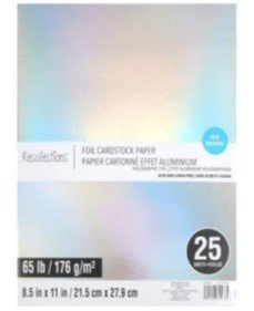 BLOCK RECOLLECTIONS PLATEADO HOLOGRAFICO 8.5"X11" (25 HOJAS)