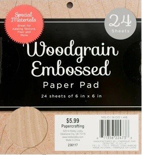 BLOCK WOOD EMBOSEED 6"X6" 24 HOJAS