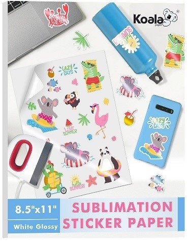 PAPEL ADHESIVO SUBLIMACION KOALA 8.5"X11" (20 HOJAS) NEGRO