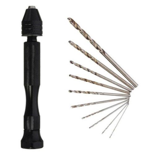 TALADRO MANUAL CON JUEGO DE 10PZ BROCAS