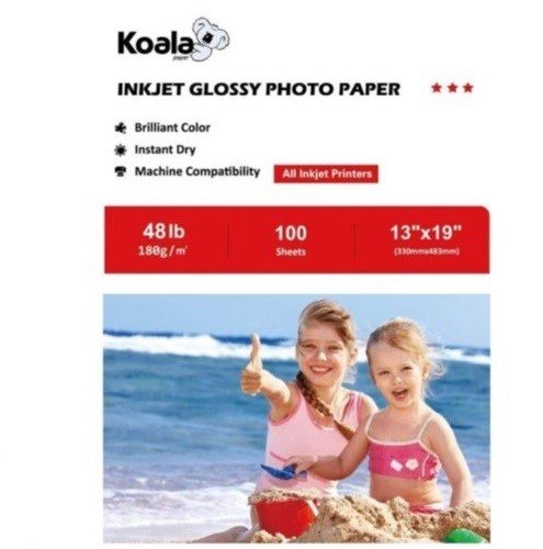 PAPEL FOTOGRAFICO 13"x19" GLOSSY KOALA 100 HOJAS (180G)