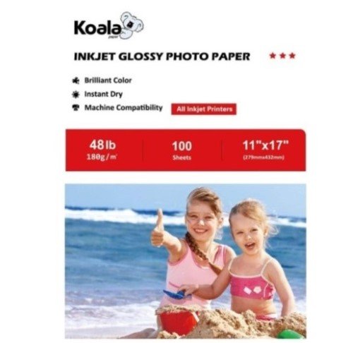 PAPEL FOTOGRAFICO 11"x17" GLOSSY KOALA 100 HOJAS (180G)