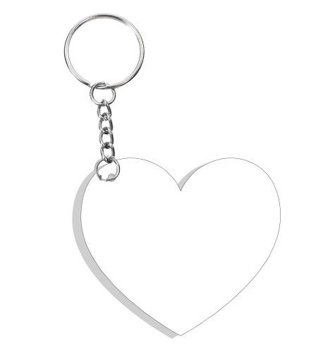 LLAVERO DE CORAZON CON BORLA PLATEADA (10PZ)