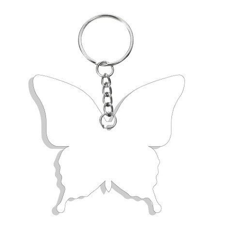 LLAVERO DE MARIPOSA CON BORLA PLATEADA (10PZ)