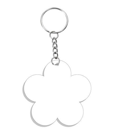 LLAVERO DE FLOR CON BORLA PLATEADA (10PZ)