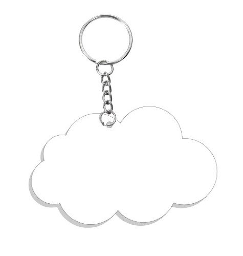 LLAVERO DE NUBE CON BORLA PLATEADA (10PZ)
