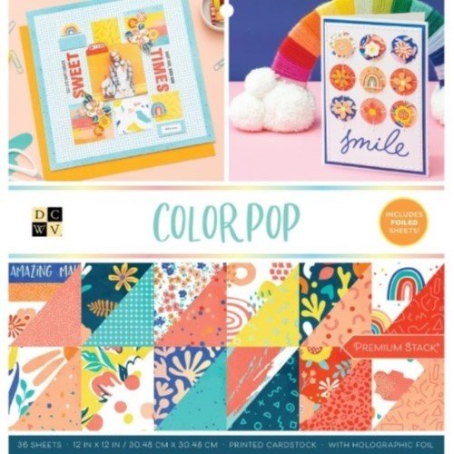 BLOCK ESTAMPADO COLOR POP 12"X12" (36 HOJAS)