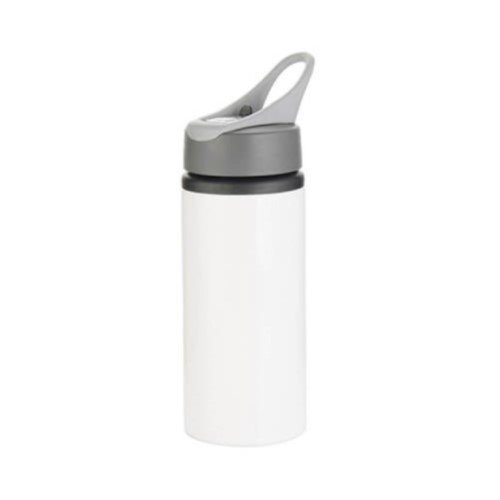 BOTELLA BLANCA DEPORTIVA ALUMINIO CON ASA 650ML
