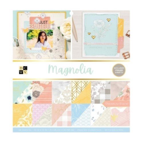BLOCK ESTAMPADO MAGNOLIA 12"X12" (36 HOJAS)