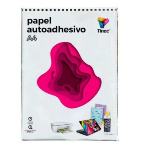 PAPEL STICKER PET IMPERMEABLE A4 TINEC 20 HOJAS BLANCO