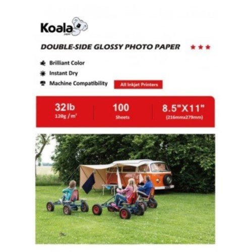 PAPEL FOTOGRAFICO DOBLE CARA GLOSSY KOALA 100 HOJAS (120G)