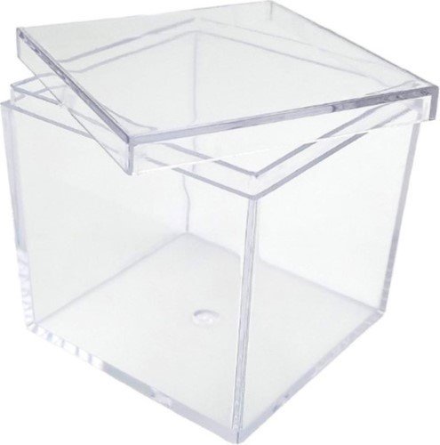 CAJA ACRILICA CUADRADA TAPA CORTA 2.2"X2.2"X2.2"