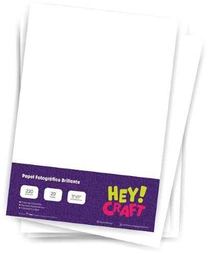 PAPEL FOTOGRAFICO HEY CRAFT 11X17 GLOSSY 20 HOJAS (230G)