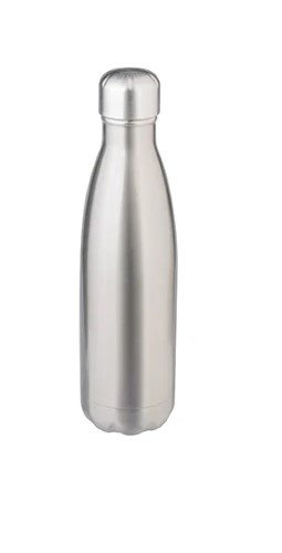 BOTELLA PLATEADA DOBLE PARED AL VACIO DE ACERO INOX DE 17OZ