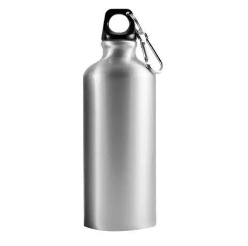 BOTELLA DE ALUMINIO DEPORTIVA PLATEADA DE 600ML