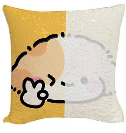 FUNDA PARA ALMOHADA BLANCO/BLANCO DE LENTEJUELAS REVERSIBLE 40X40cm