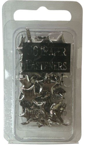 MINI TACHUELAS O BRADS PLATEADO DE ESTRELLA (50PZ)