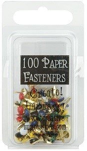 MINI TACHUELAS O BRADS COLORES PRIMARIOS BRILLANTES (100PZ)
