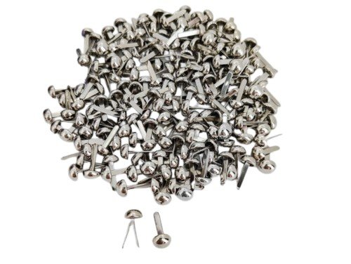 TACHUELAS O BRADS PLATEADOS 6MM (50PZ)