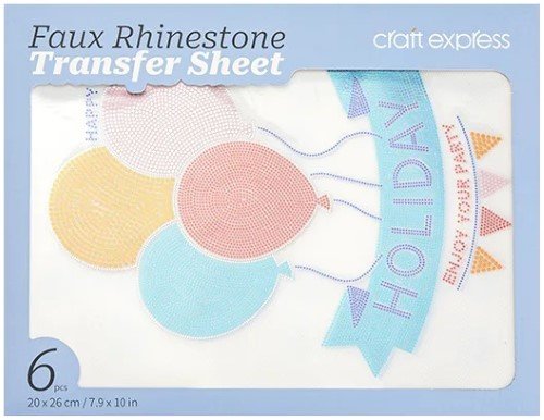 HOJA DE TRANSFERENCIA DIAMANTES GLOBO 20X26CM 6PCS