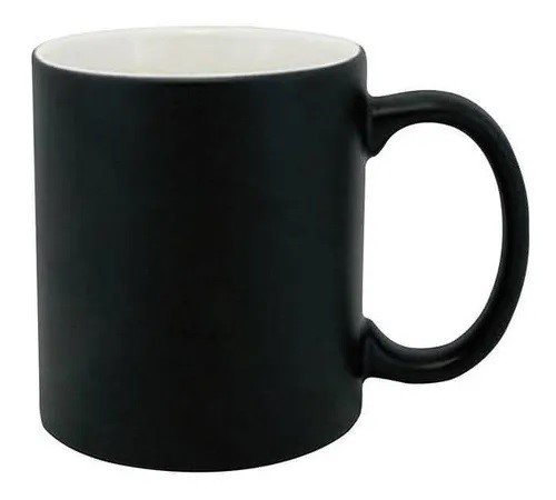 TAZA DE CERAMICA MAGICA NEGRO MATE CAMBIA COLOR PARA SUBLIMAR 11OZ