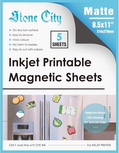 PAPEL IMANTADO MATTE PARA IMPRESION TINTA CONTINUA (5 HOJAS)