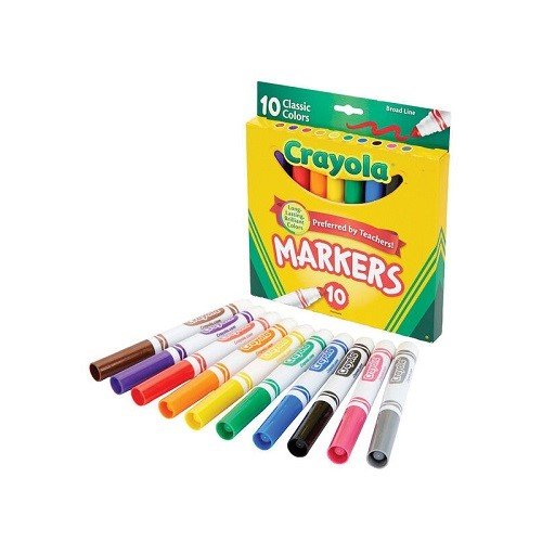 MARCADORES PUNTA GRUESA CRAYOLA 10 COLORES