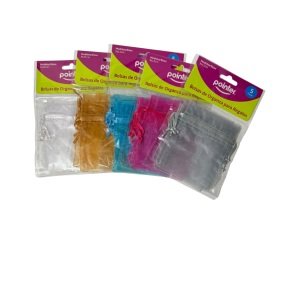 BOLSA DE ORGANZA COLORES SURTIDOS 9X11 CM POINTER 5 PZ