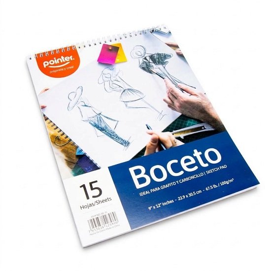 LIBRETA DE BOCETO ESPIRAL 22.9X30.5 CM 15H TIPO MALETIN POINTER