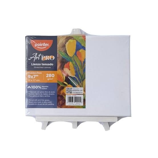 LIENZO CON CABALLETE 17X22 CM BLANCO POINTER