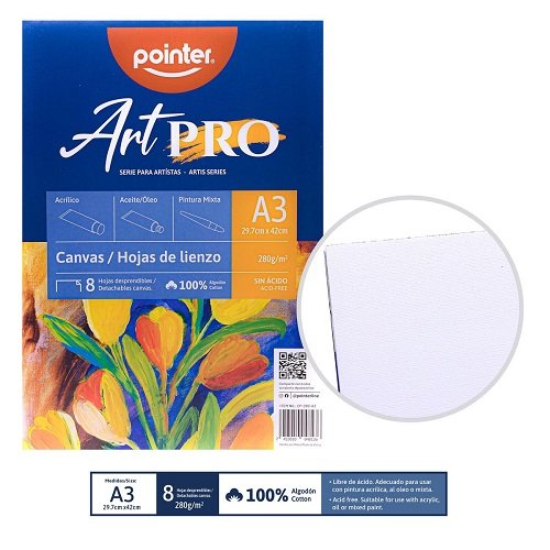 BLOCK DE LIENZO A3 8H 280GR POINTER