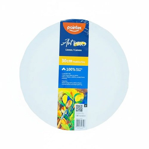 LIENZO REDONDO 30 CM ALGODON BLANCO 280GR POINTER
