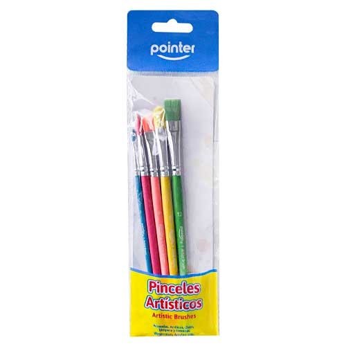 JUEGO 5 PZ PINCELES PLASTICOS SURTIDOS POINTER